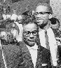 Malcolm X talks to journalists